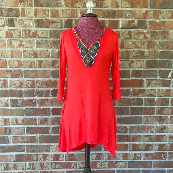 beaded handkerchief dress Beaded Handkerchief Midi Dress – Marcelle Lifestyle main image 1